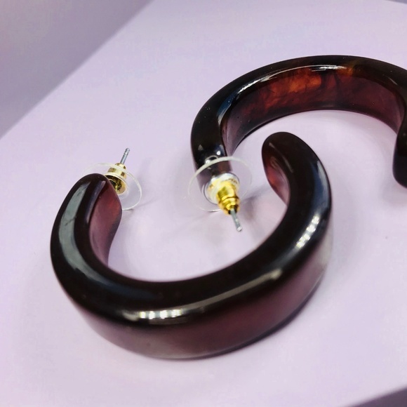 🆑 Brown Thick Hoops - Picture 6 of 6